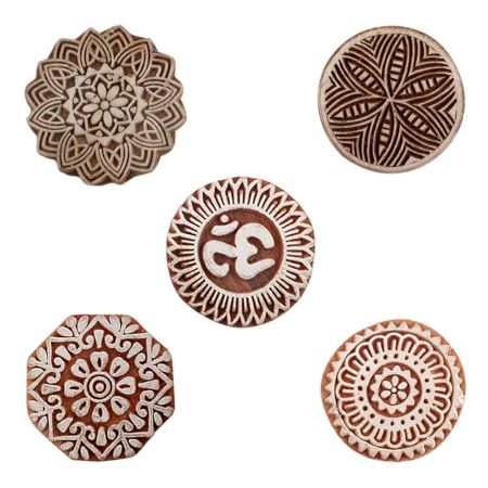 Set of 5 Piece New Mix Wooden Printing Blocks